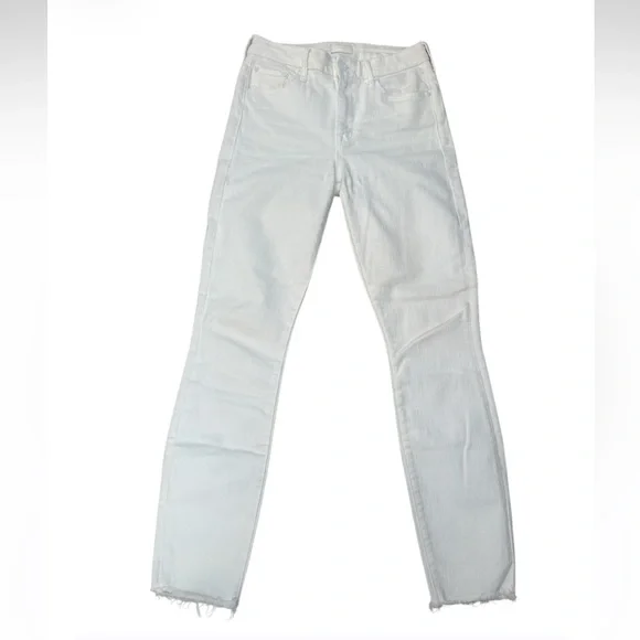 MOTHER Exclusive Fairest Of Them All The Weekender Fray Jeans Crisp White Sz 25 - Picture 3 of 7